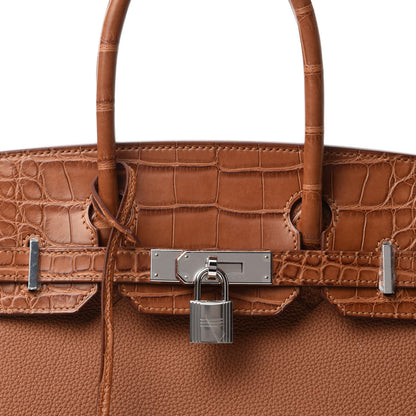 Hermes Togo Matte Alligator Birkin Touch 30 Gold 10 of 11