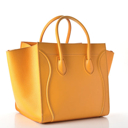 Celine Grained Calfskin Medium Phantom Luggage Saffron 3 of 29