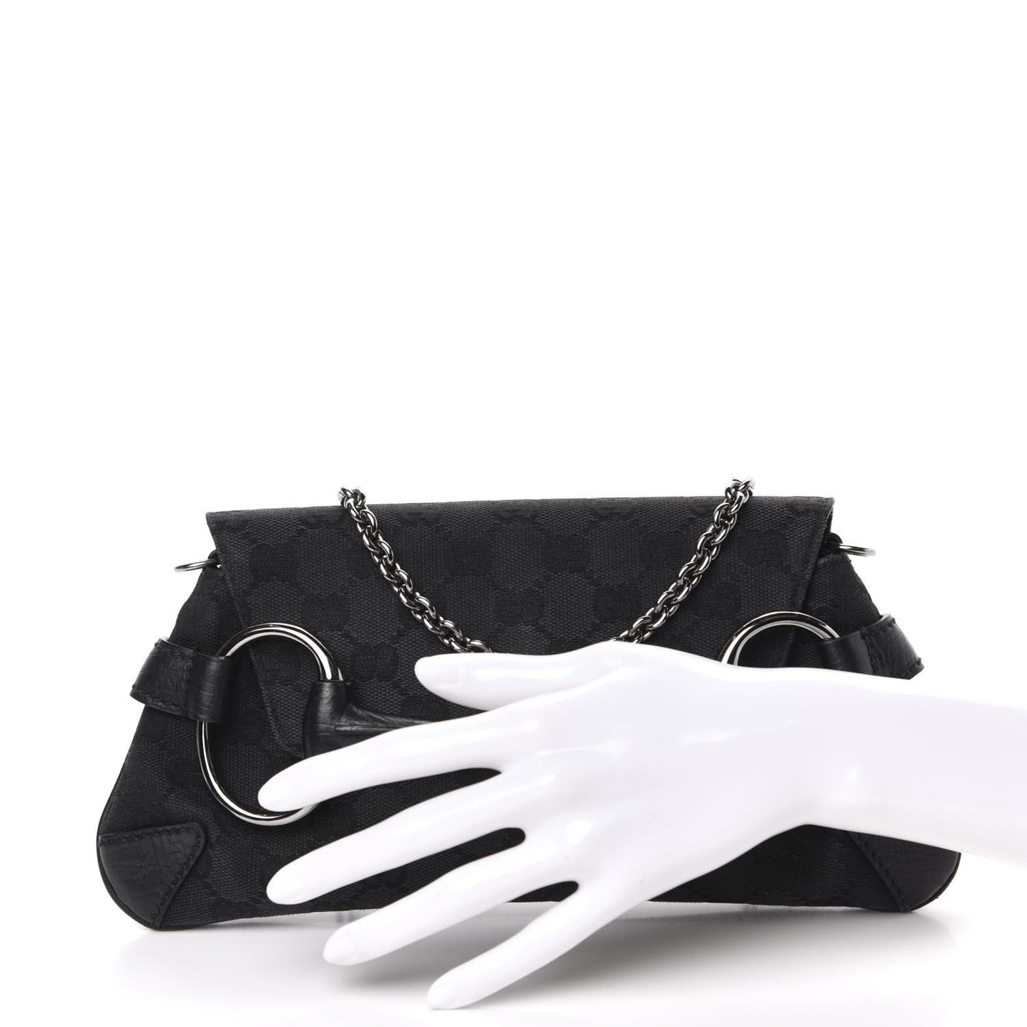Monogram Horsebit Chain Clutch Black