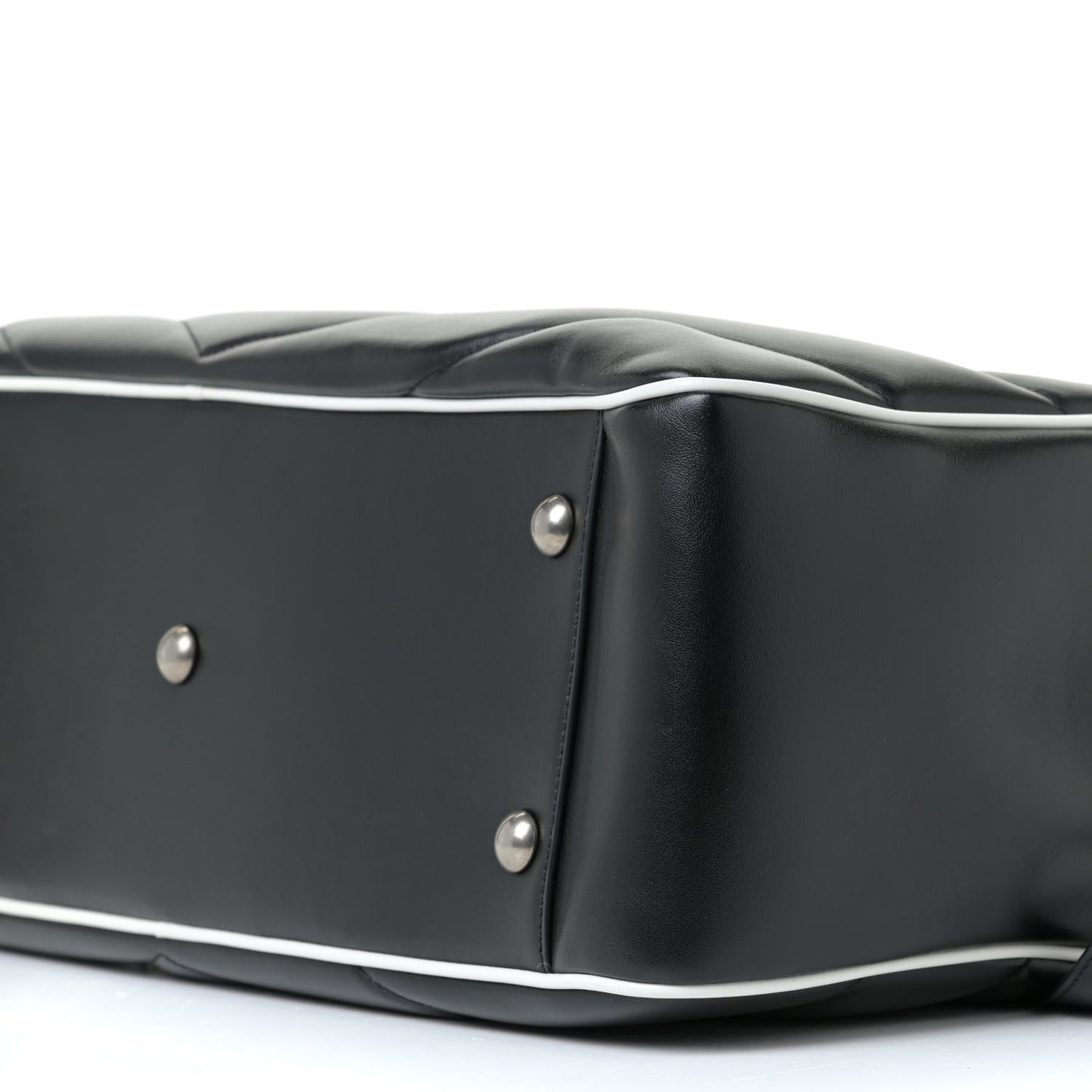 Calfskin Medium Miles Logo Bowler Duffel Bag Black