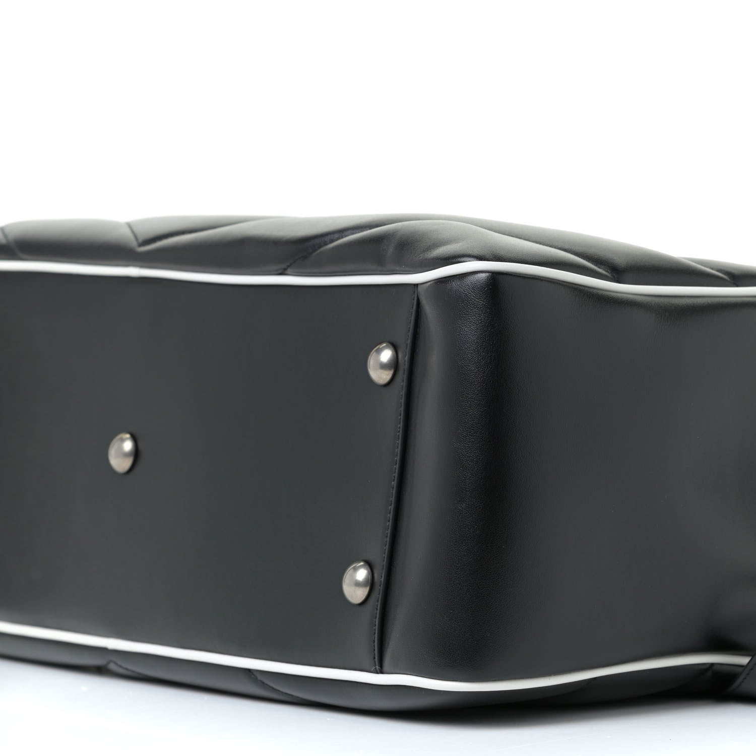 Saint Laurent Calfskin Medium Miles Logo Bowler Duffel Bag Black 7 of 11