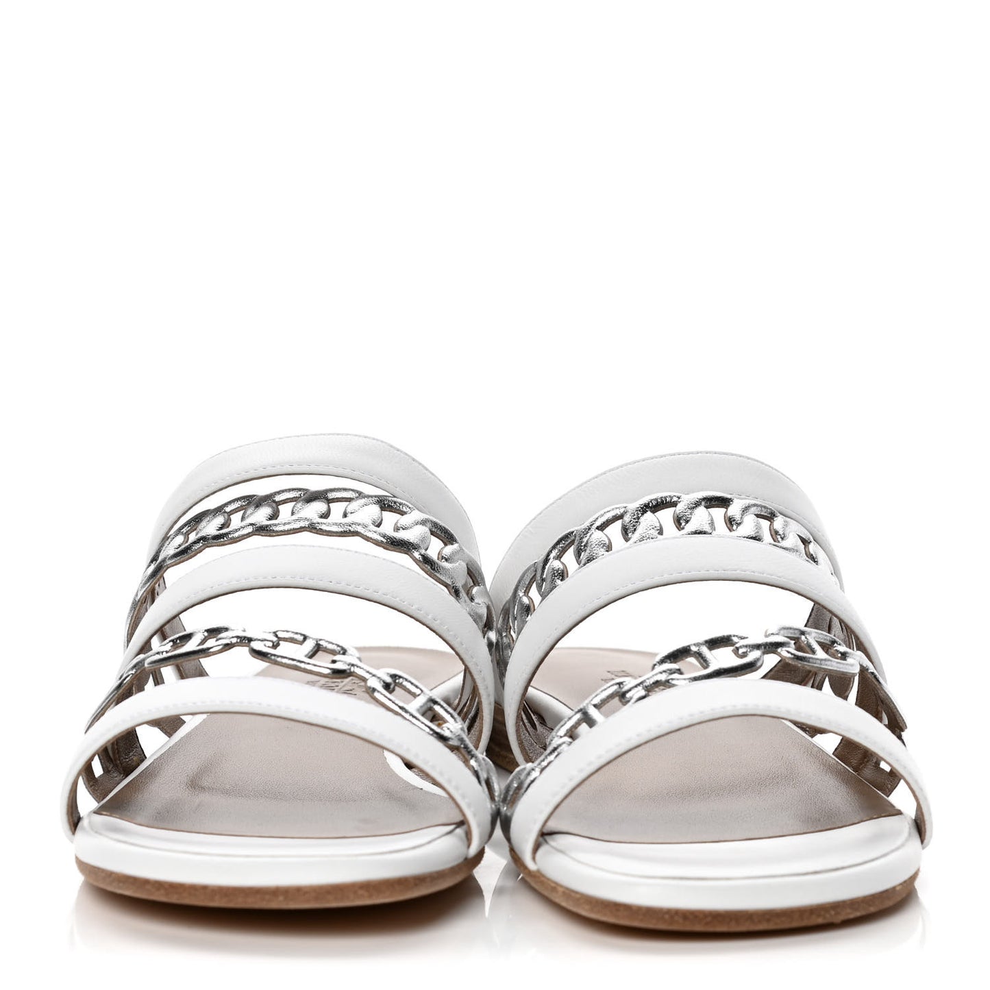 Nappa Amalfi Sandals 35.5 White Gris Argente