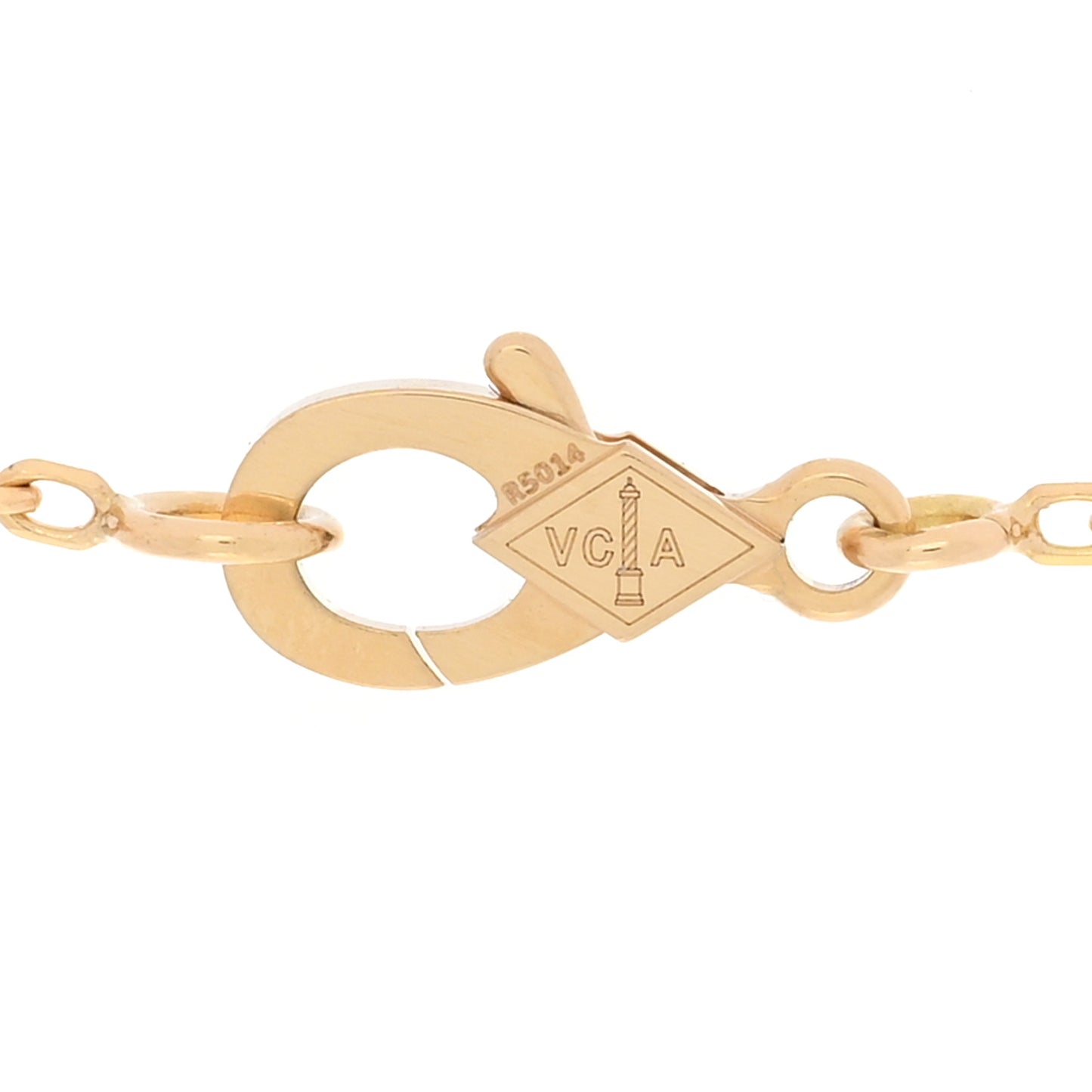 18K Yellow Gold Guilloche Vintage Alhambra Pendant Necklace