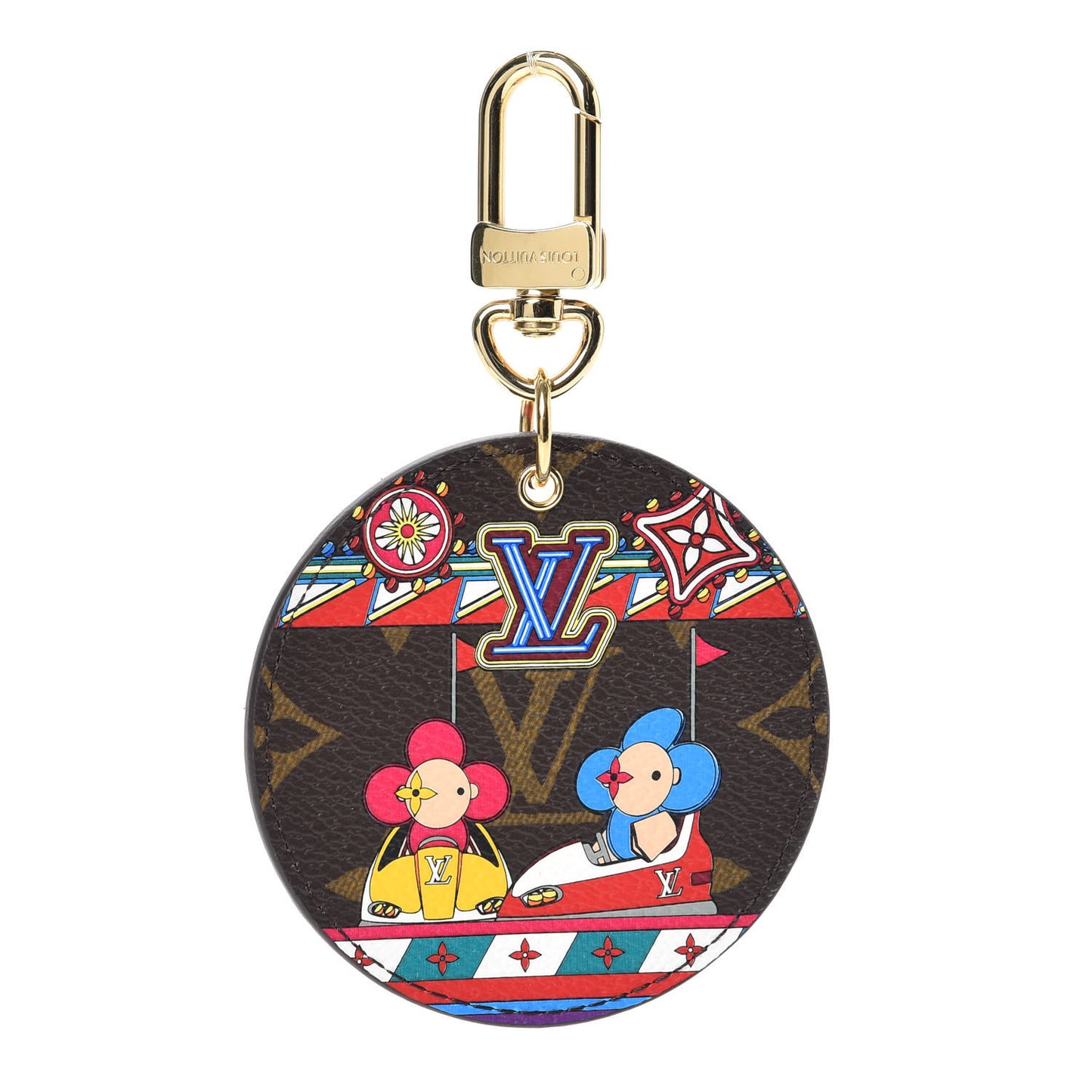 Monogram 2020 Christmas Animation Bumper Cars Bag Charm Key Ring Coquelicot