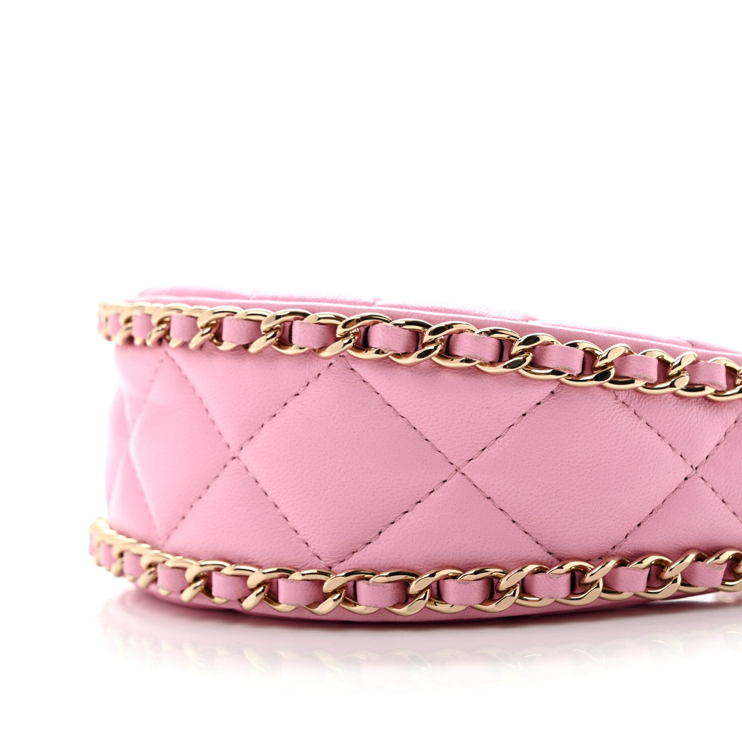 Chanel Lambskin Quilted Mini Chain Around Hobo Pink 10 of 11