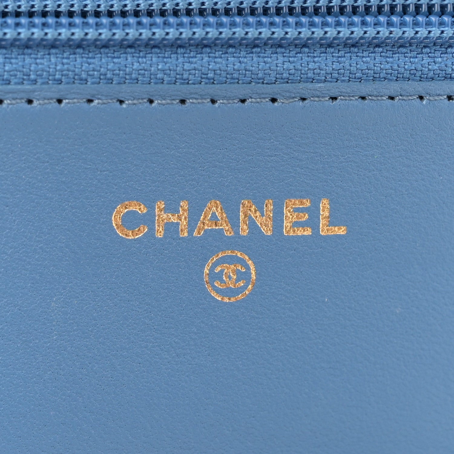 Chanel Lambskin Quilted Wallet On Chain WOC Light Blue 6 of 14