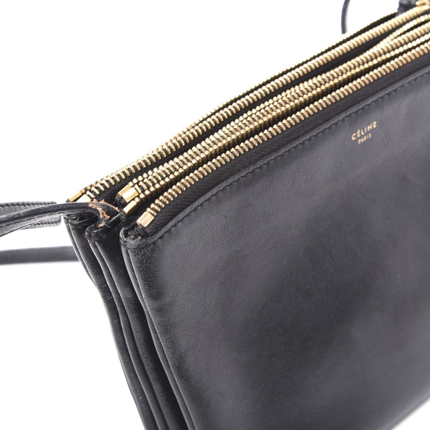 Celine Lambskin Small Trio Crossbody Bag Black 10 of 12