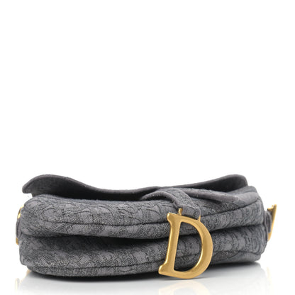 Christian Dior Oblique Denim Saddle Bag Grey 4 of 9