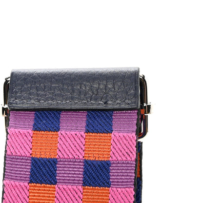 Hermes Toile Swift 50mm Maxi Quadrille Shoulder Strap Saphir Anemone Capucine Black 4 of 4