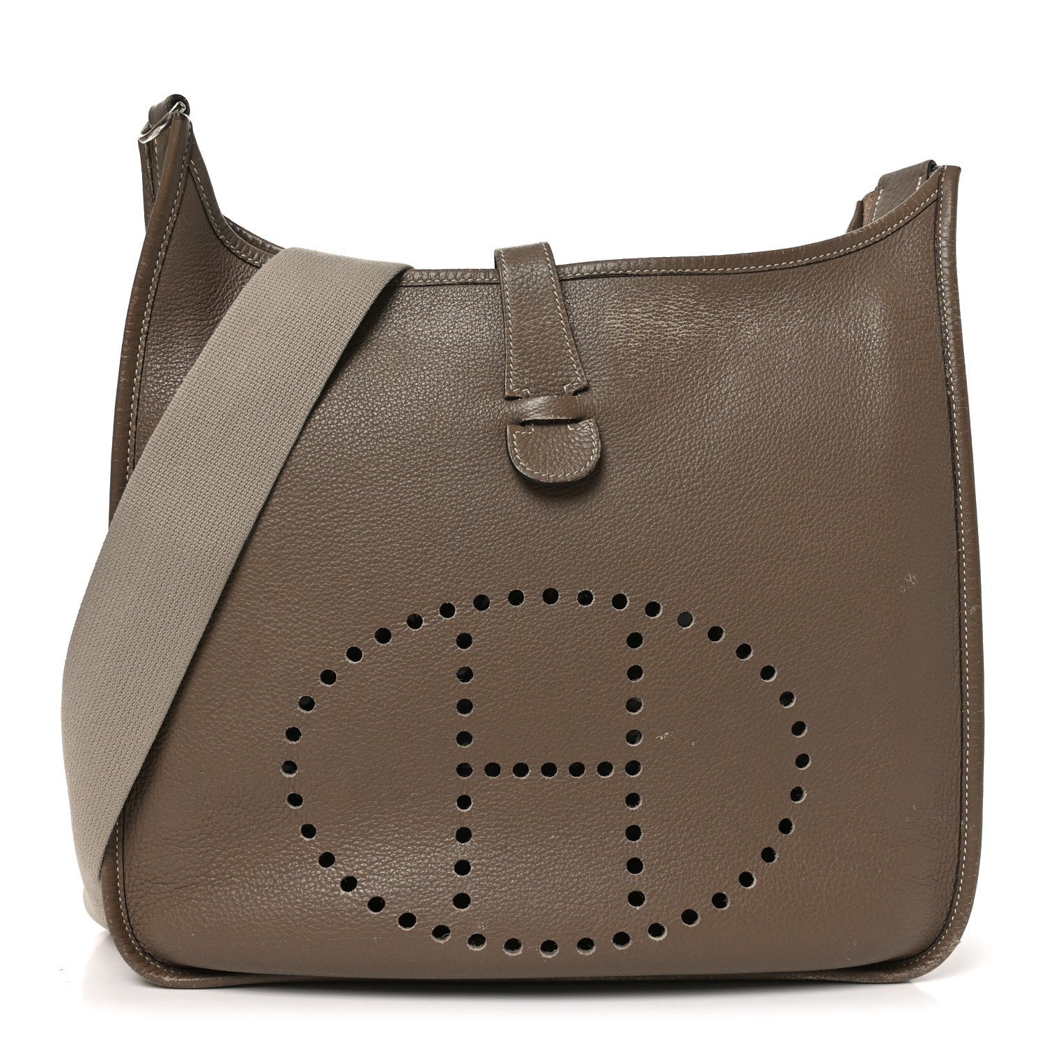 Hermes Taurillon Clemence Evelyne II GM Etoupe 1 of 10