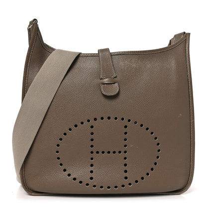Hermes Taurillon Clemence Evelyne II GM Etoupe 1 of 10