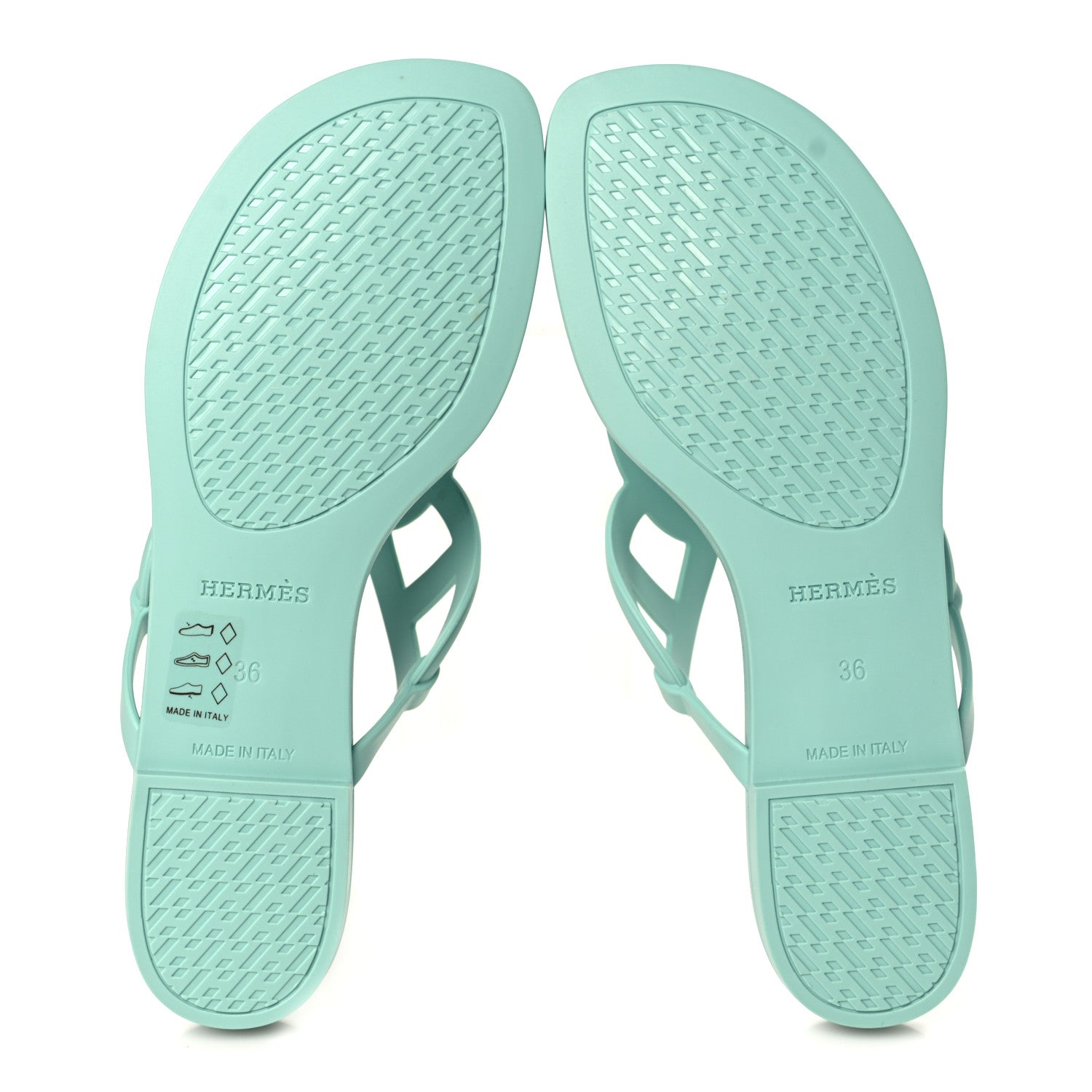 Hermes Rubber Womens Egerie Sandals 36 Vert Embrun 5 of 9