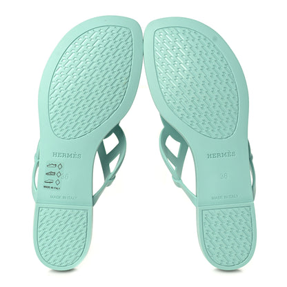 Hermes Rubber Womens Egerie Sandals 36 Vert Embrun 5 of 9
