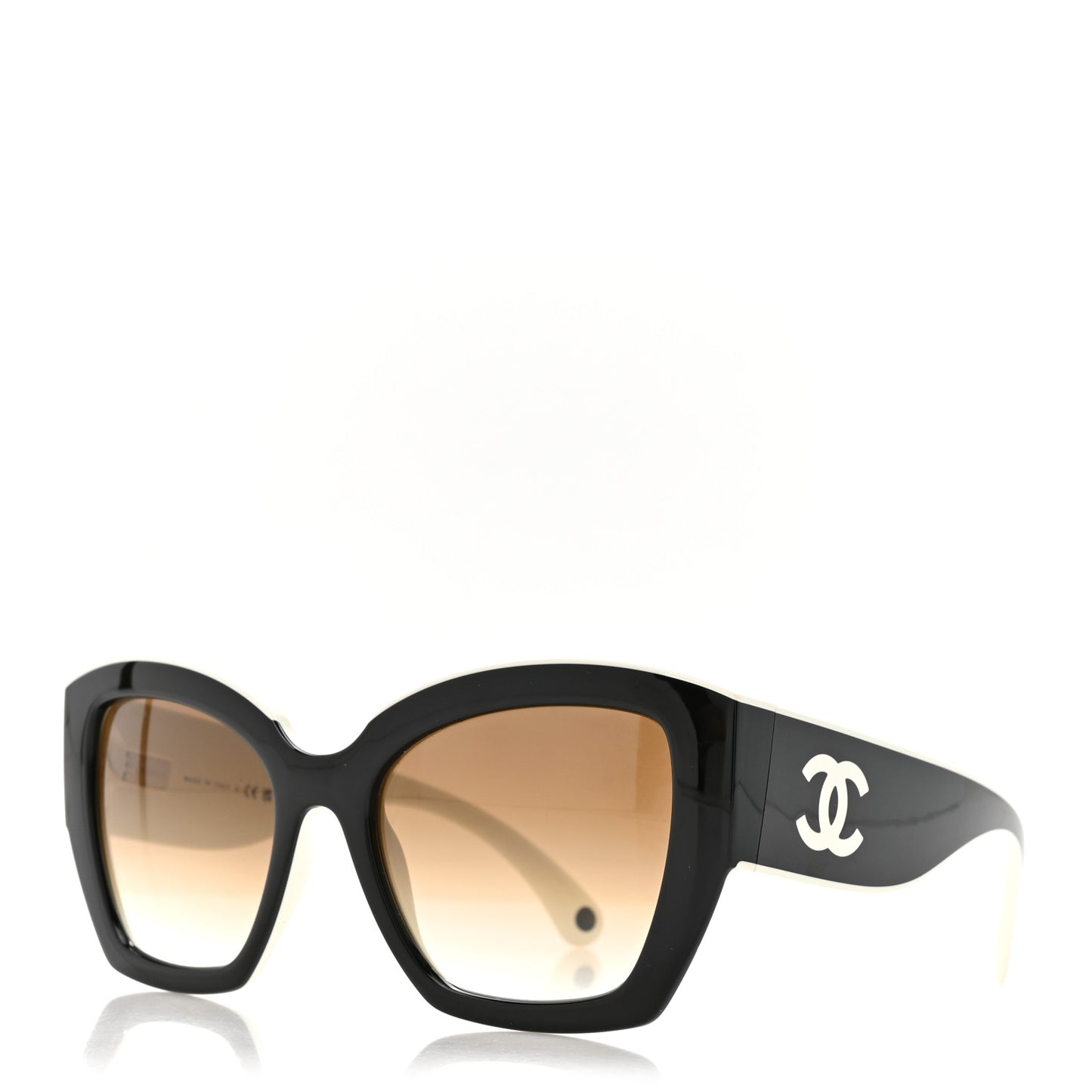 Acetate Square Sunglasses 6058 Black White