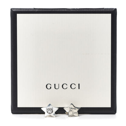 Gucci Sterling Silver Blind for Love Star Earrings 5 of 5