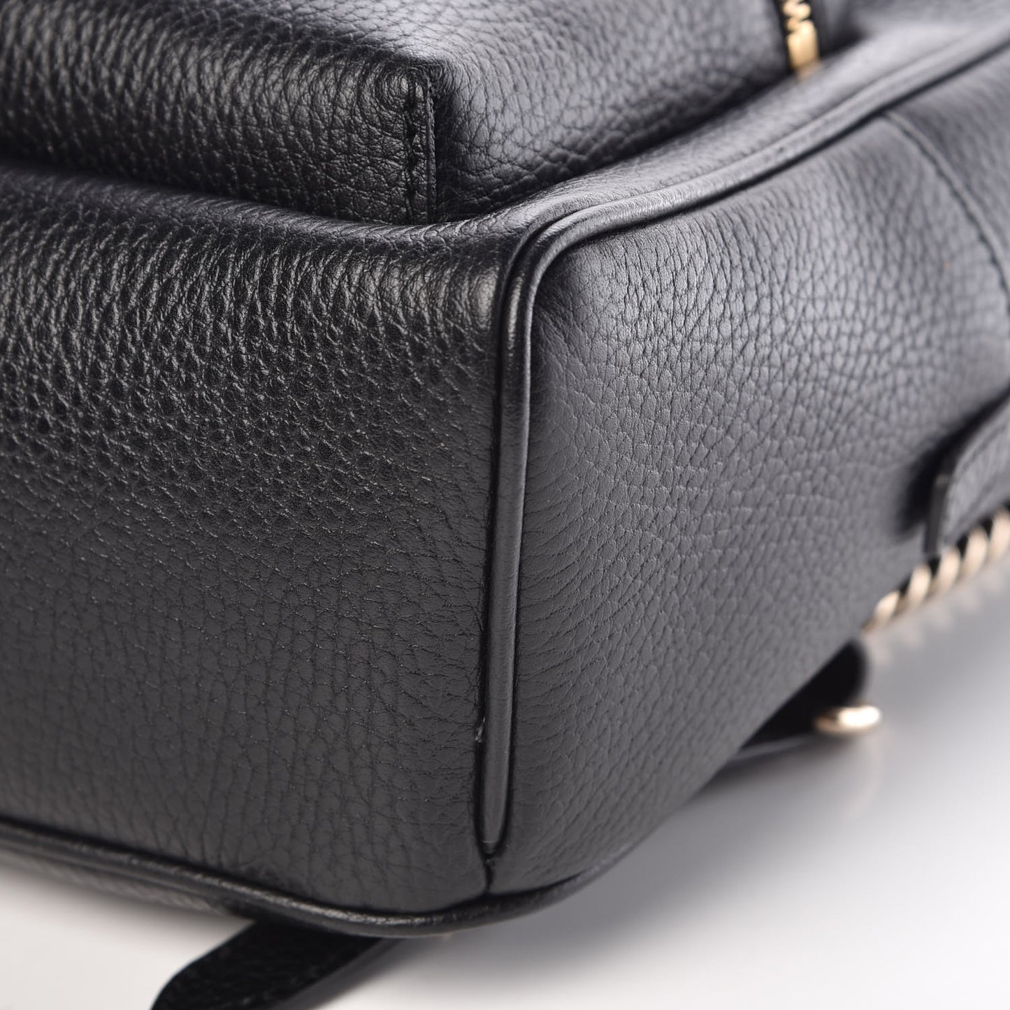 Pebbled Calfskin Soho Chain Backpack Black