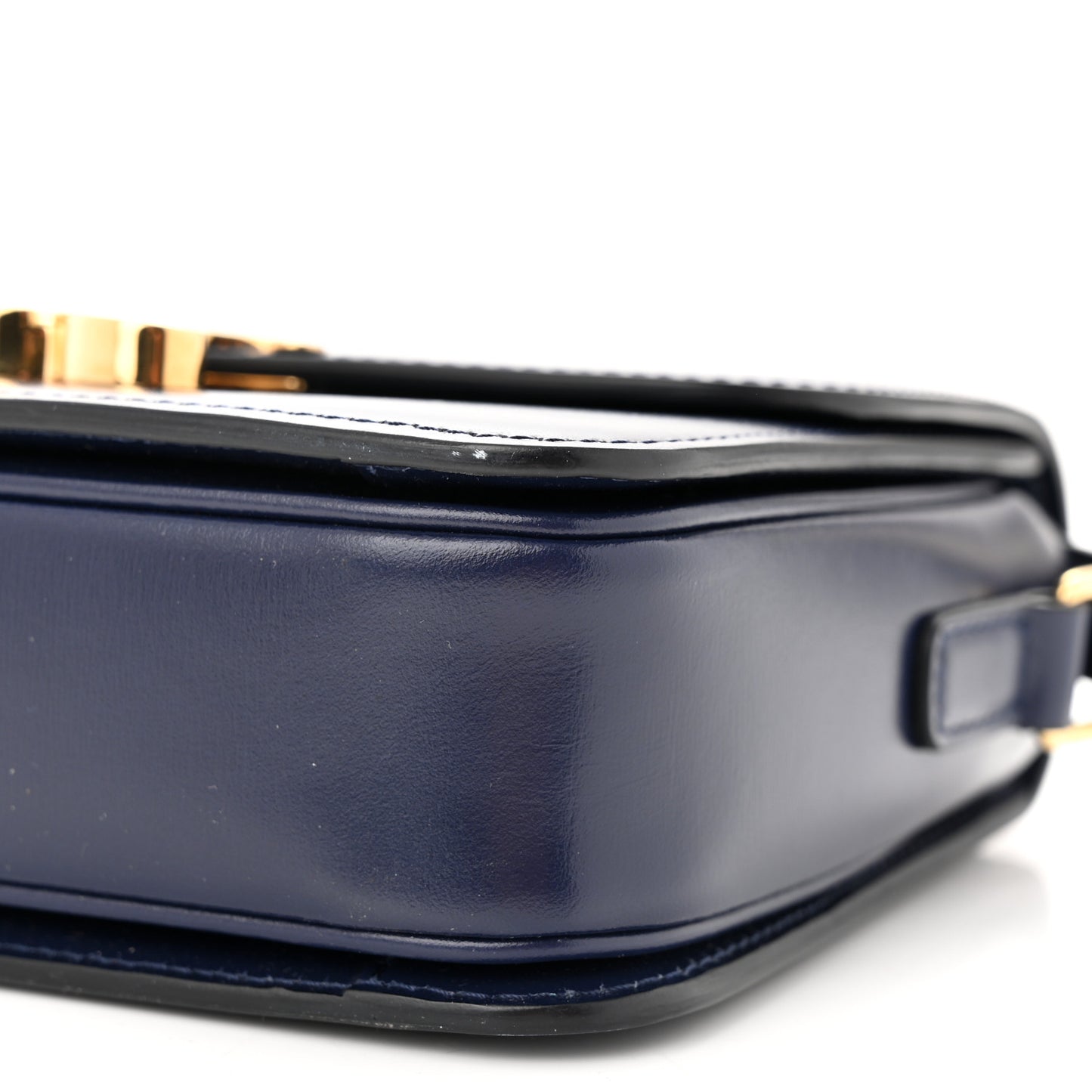 Shiny Calfskin Small Triomphe Dark Blue