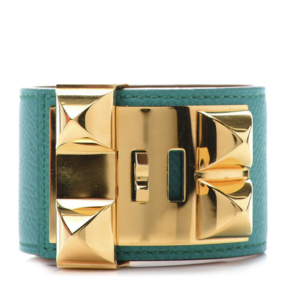 Hermes Epsom Collier de Chien CDC Bracelet S Bleu Paon 5 of 9