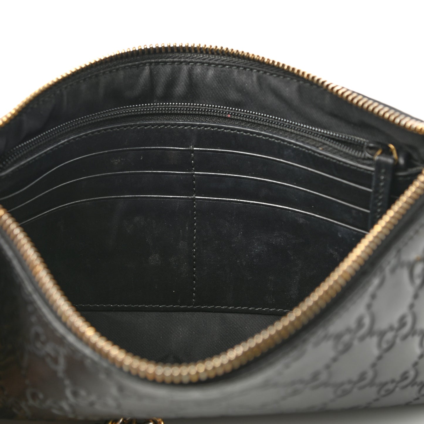 Guccissima Signature Wrist Wallet Black