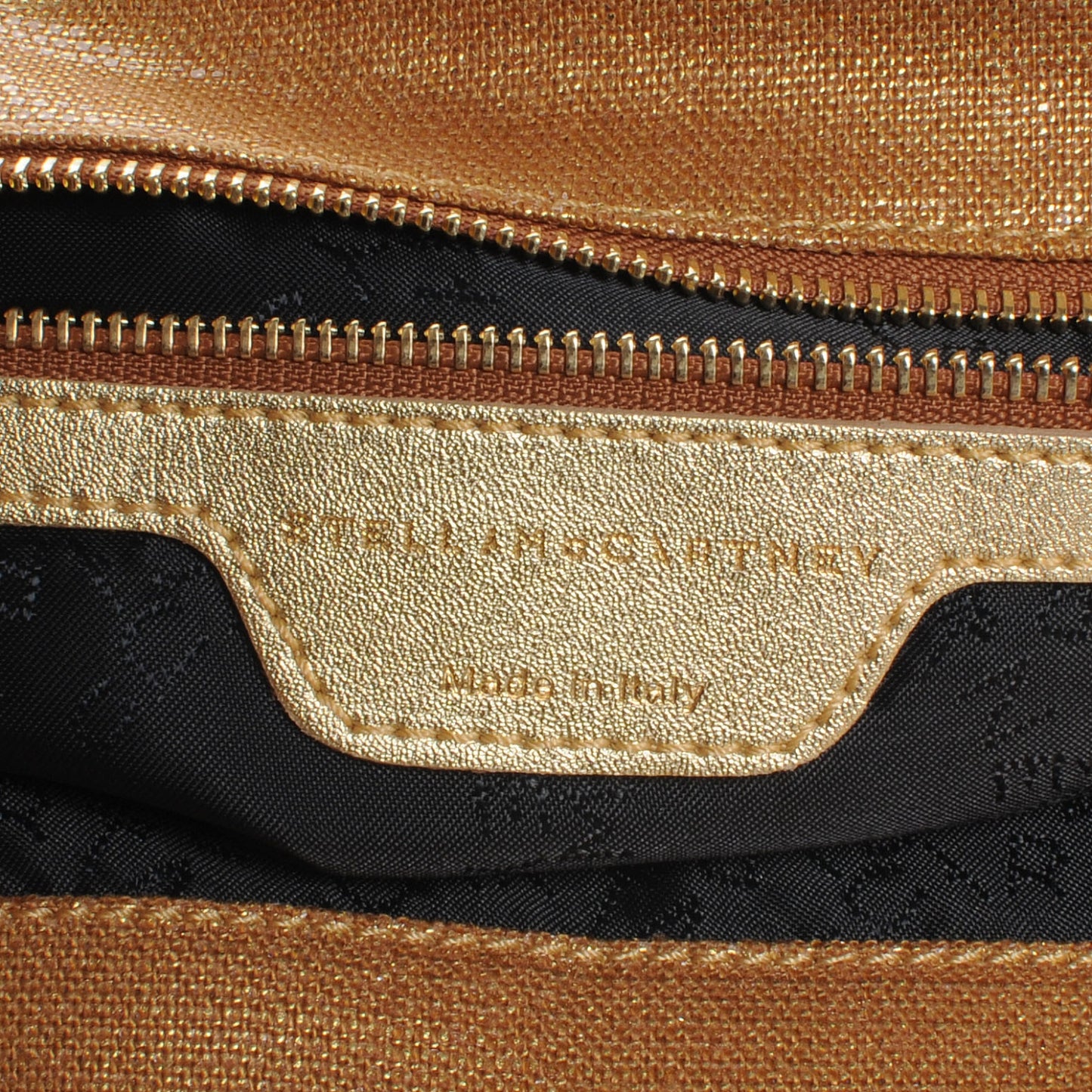 Linen Falabella Metallic Gold Tote