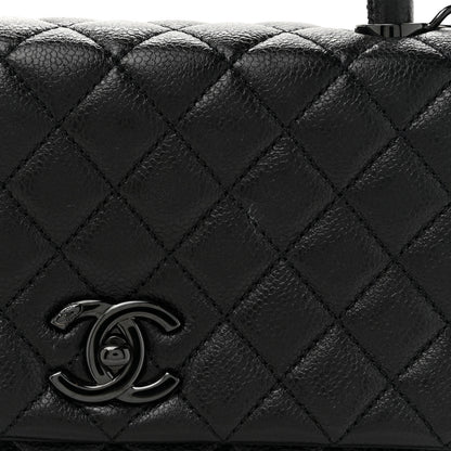 Chanel Caviar Quilted Small Coco Handle Flap So Black 8 of 13