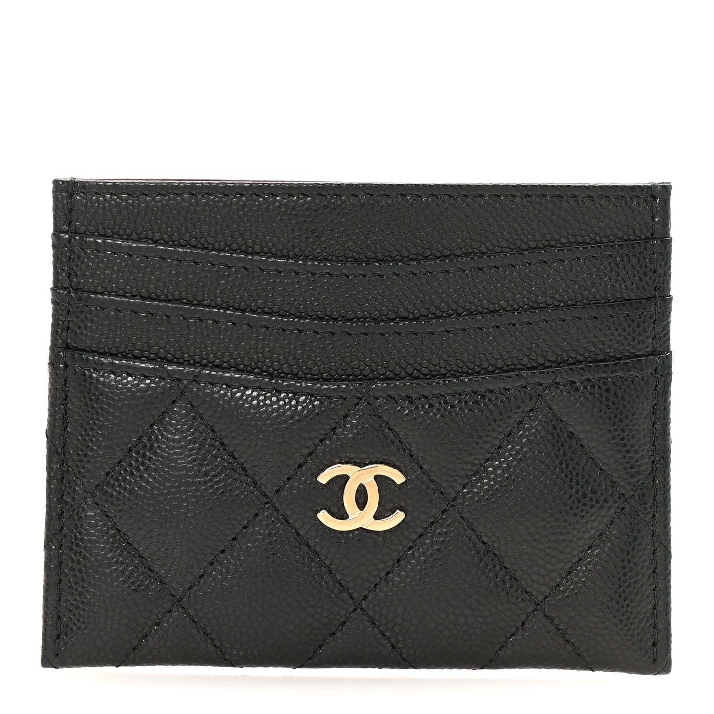 Caviar Quilted Multi Card Holder Black