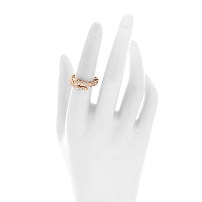 Bulgari 18K Rose Gold Diamond Serpenti Viper Pave Ring L 2 of 5