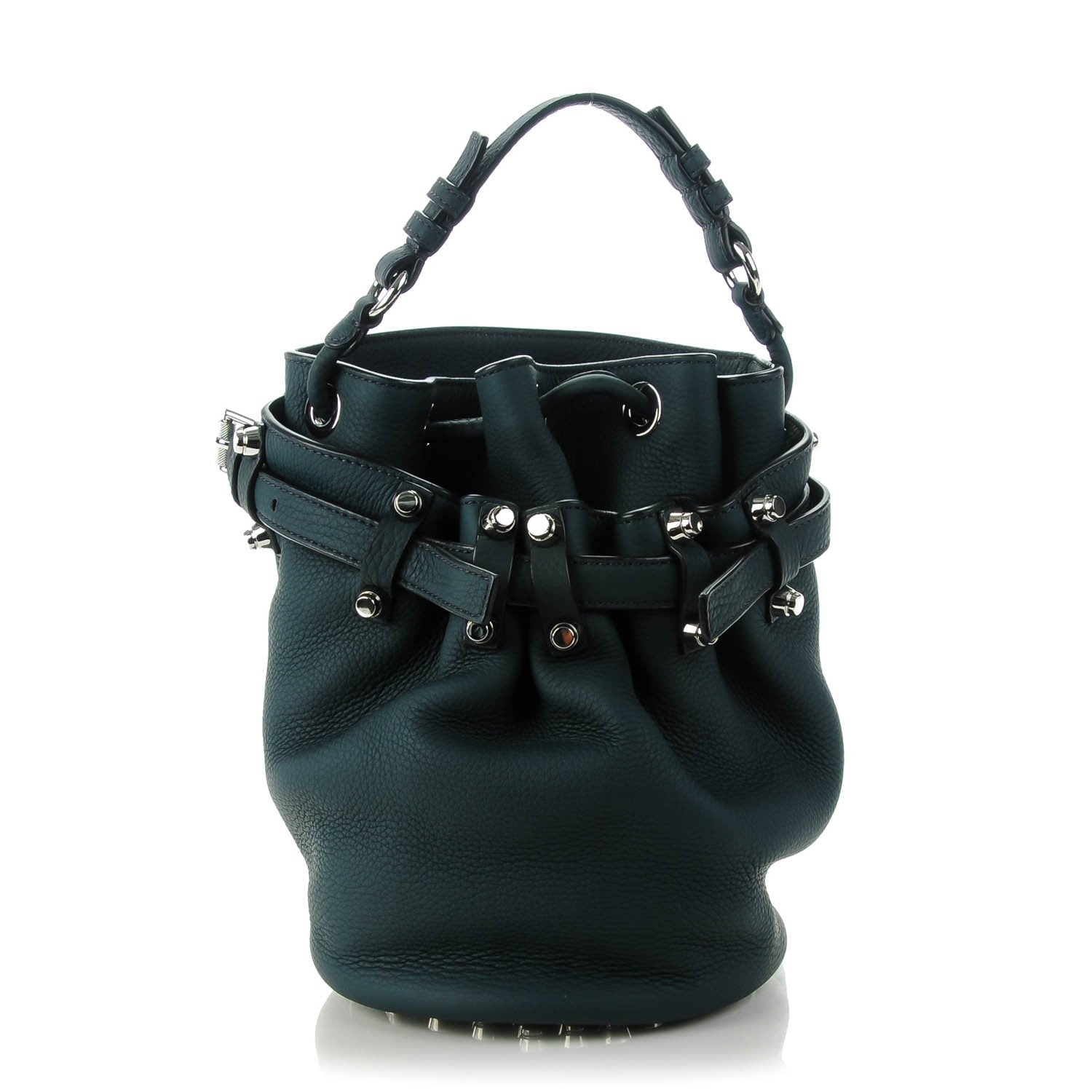Alexander Wang Pebbled Calfskin Small Diego Bucket Bag Varsity Nickel Hardware 1 of 7