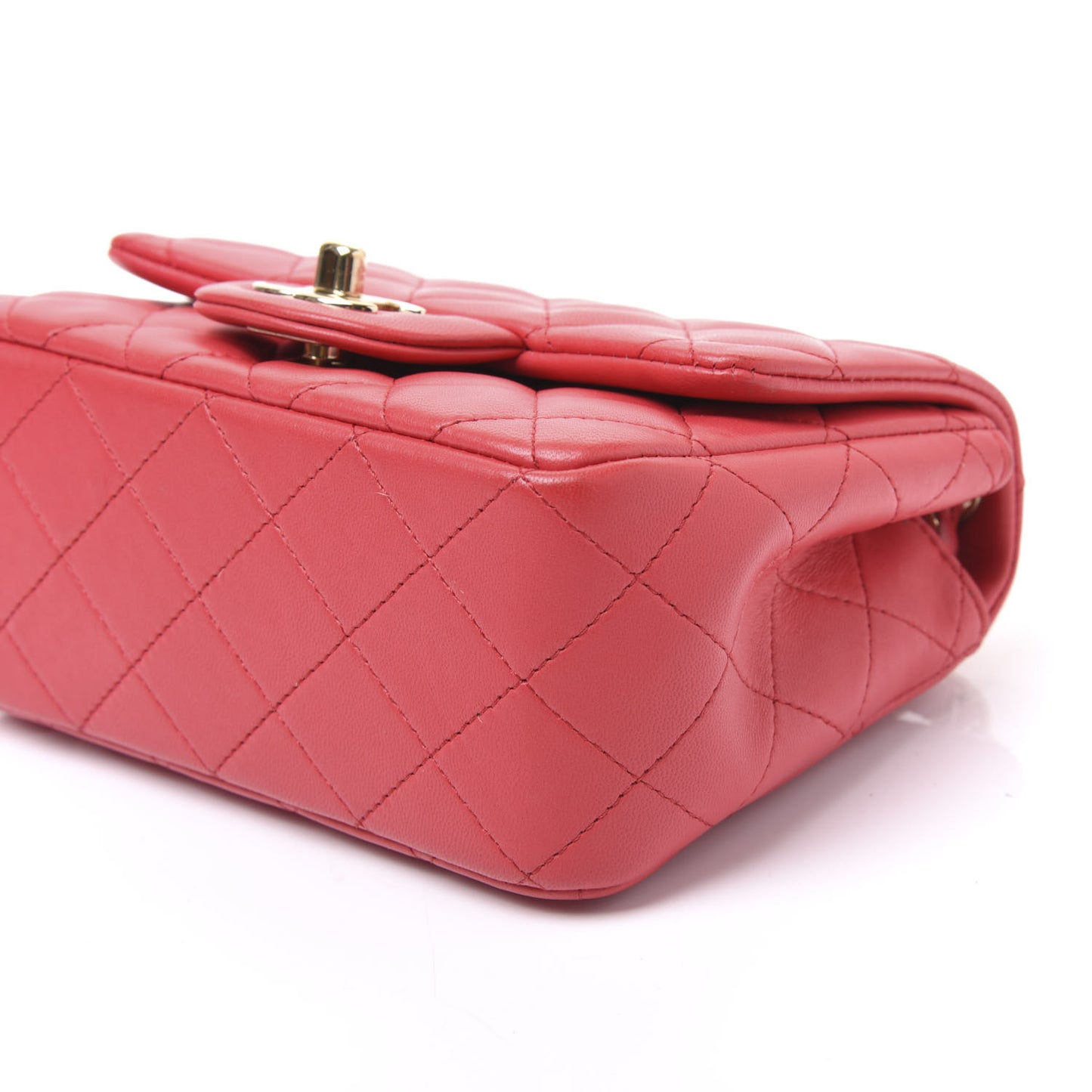 Lambskin Quilted Mini Square Flap Pink