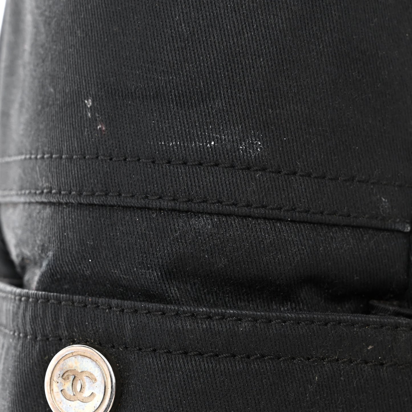 Coated Canvas Stitched XL Paris Biarritz Tote Black