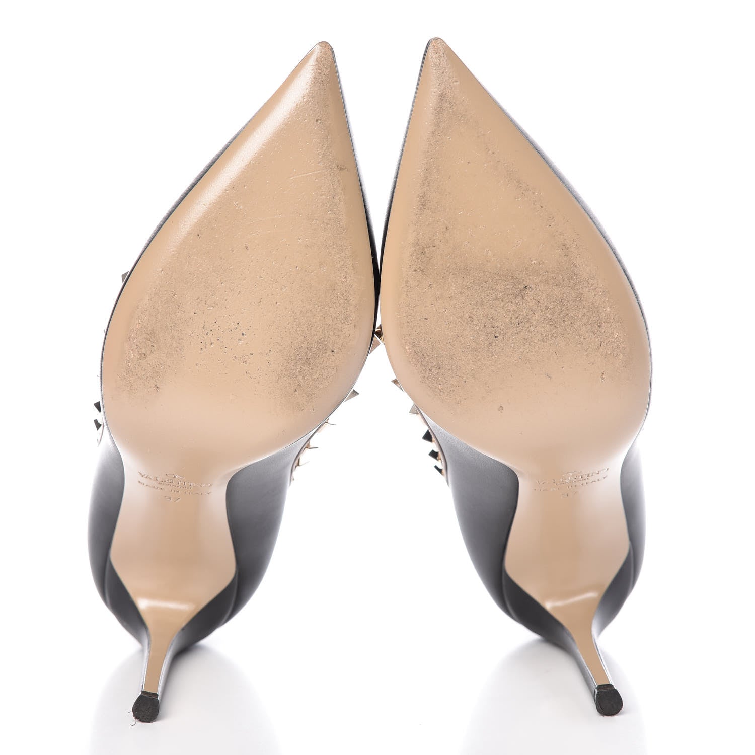 Valentino Garavani Nappa Rockstud 100mm Pumps 37 Black Poudre 7 of 13