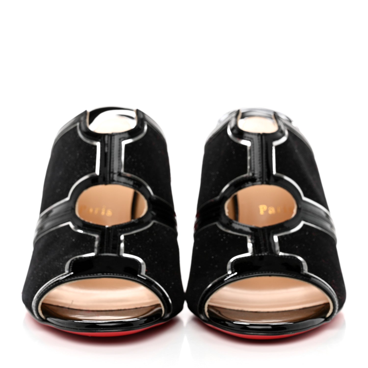 Christian Louboutin Specchio Patent Interior 85 Slide Sandals 40 Black 2 of 8