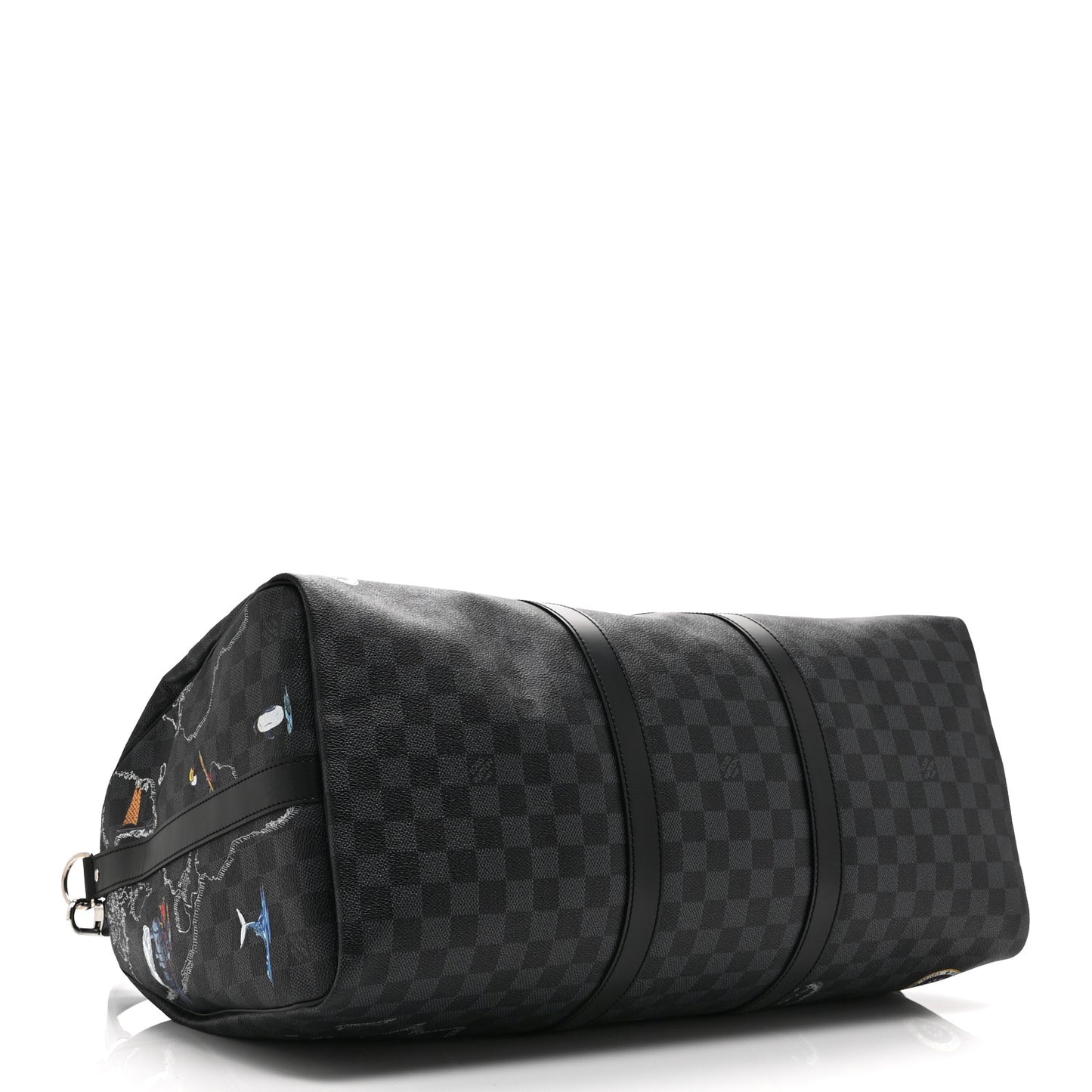 Damier Graphite World Map Keepall Bandouliere 50