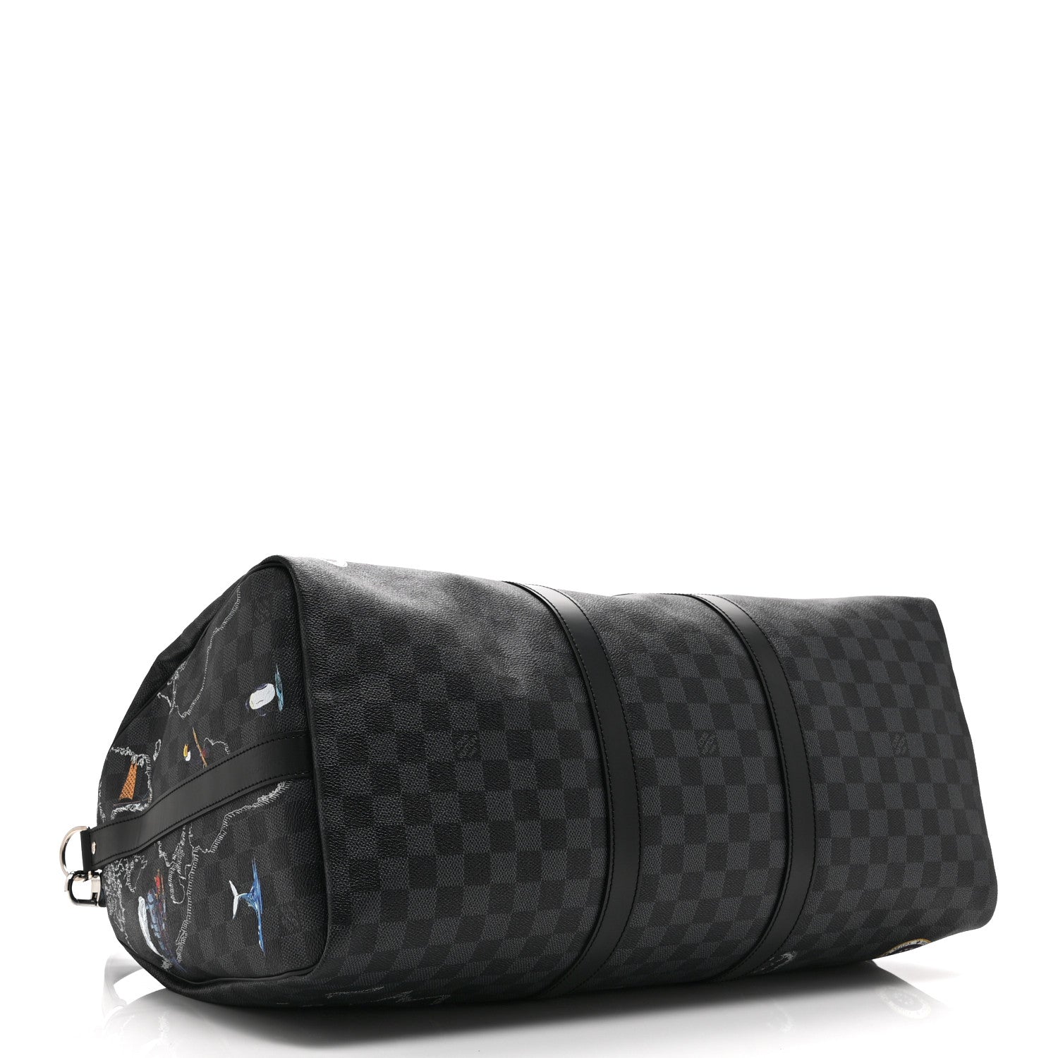 Louis Vuitton Damier Graphite World Map Keepall Bandouliere 50 3 of 9