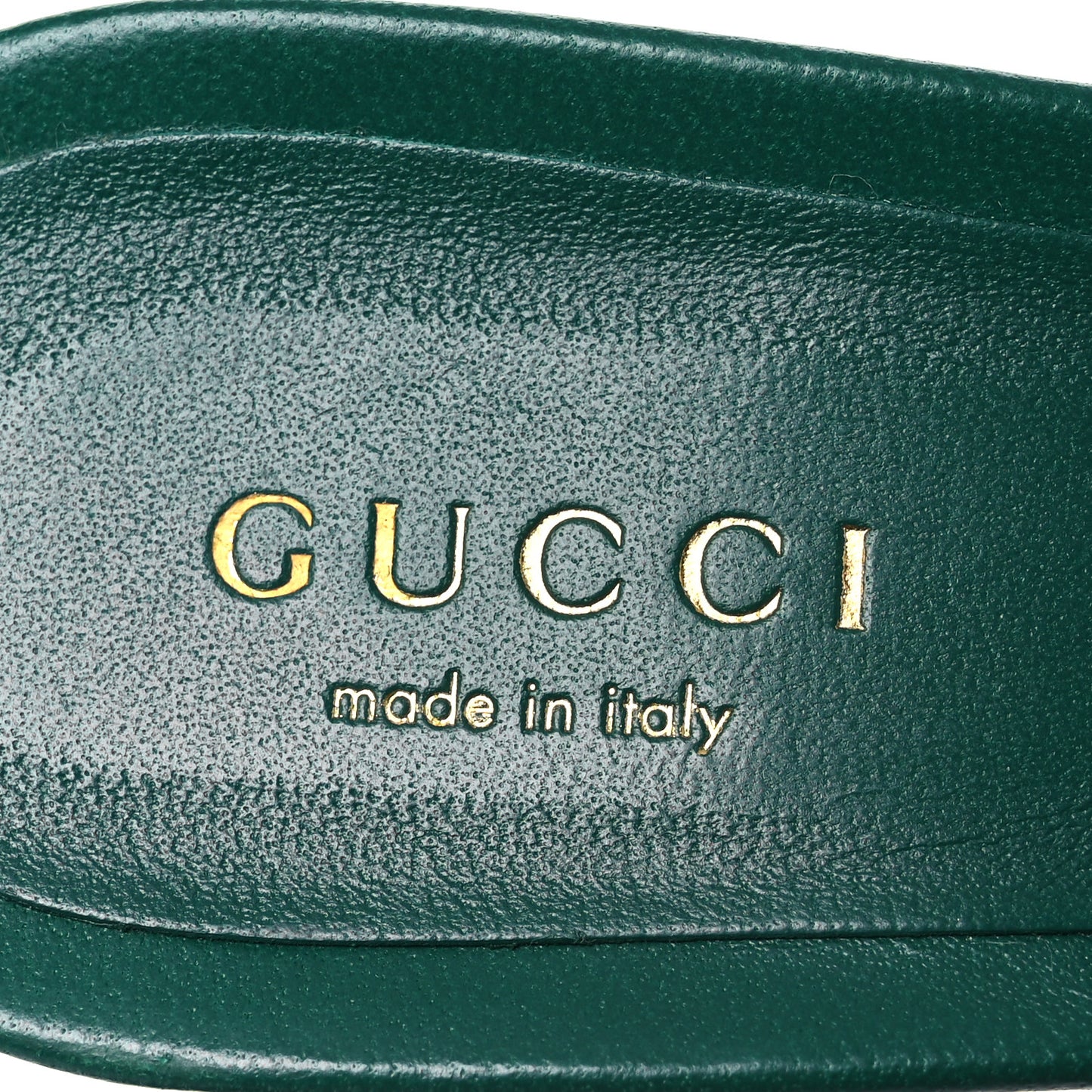 Nappa Matelasse GG Marmont 75mm Slide Sandals 35 Emerald