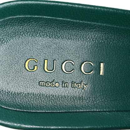 Gucci Nappa Matelasse GG Marmont 75mm Slide Sandals 35 Emerald 9 of 12