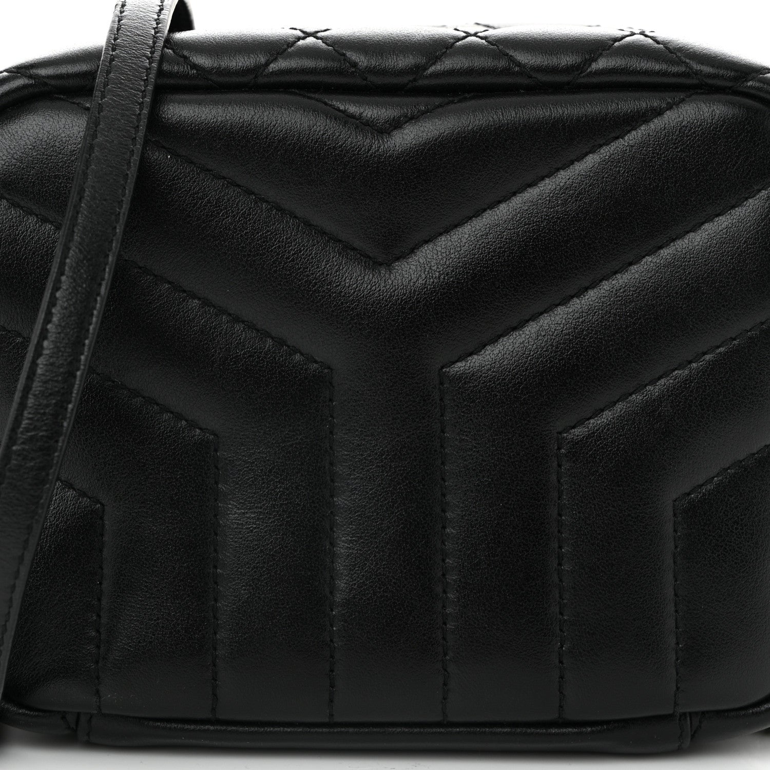 Saint Laurent Calfskin Y Quilted Monogram Mini Loulou Bowling Bag Black 8 of 10