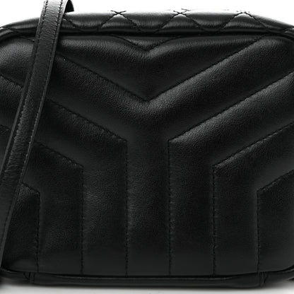Saint Laurent Calfskin Y Quilted Monogram Mini Loulou Bowling Bag Black 8 of 10
