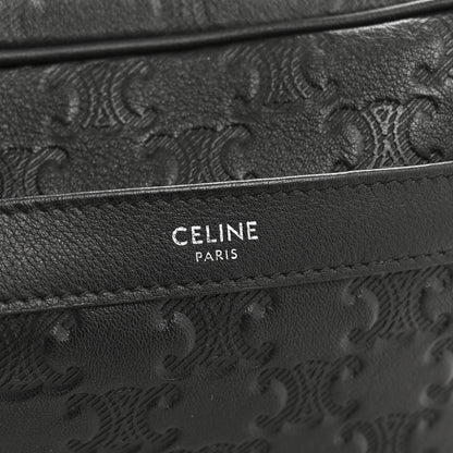 Celine Calfskin Triomphe Embossed Medium Messenger Bag Black 6 of 12