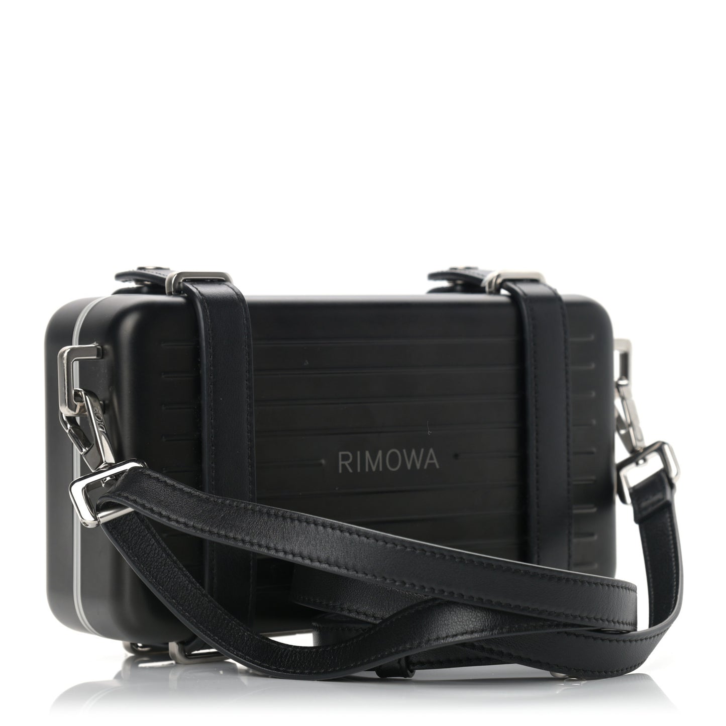 X RIMOWA Aluminum Personal Clutch On Strap Black