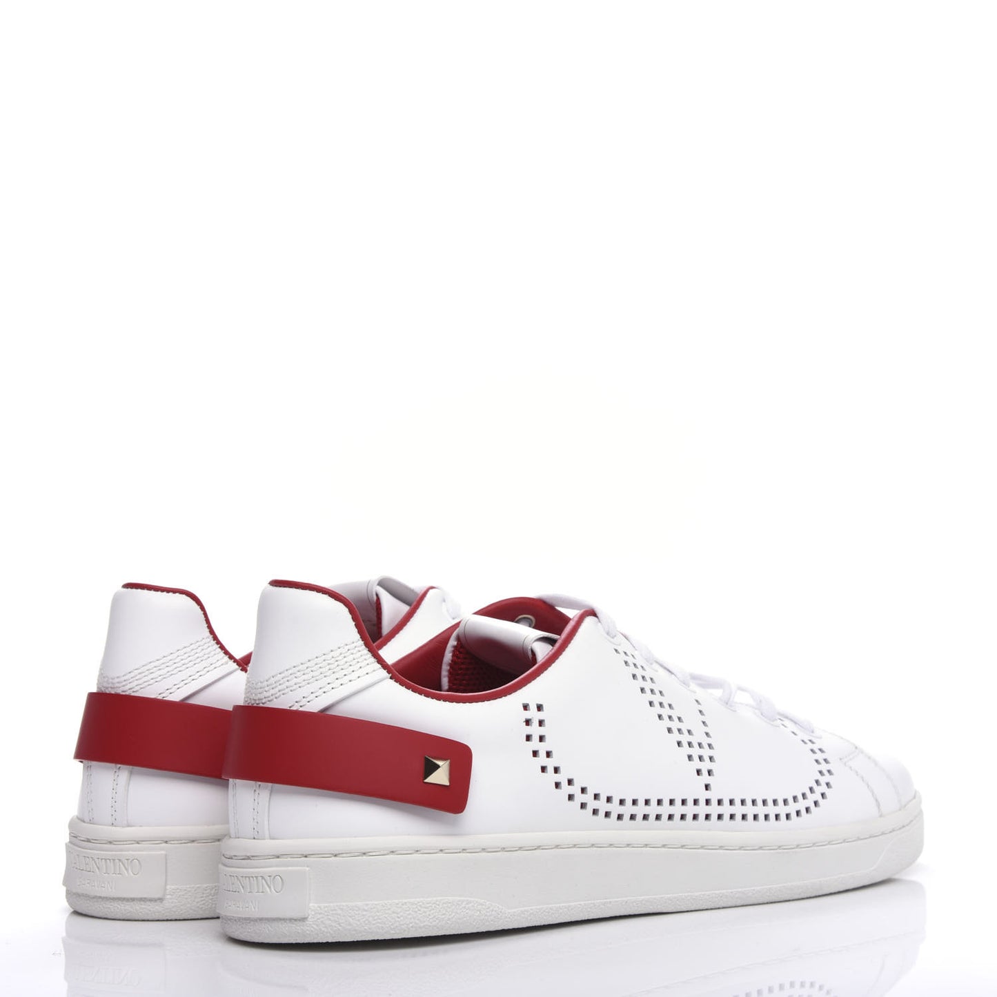 Calfskin Womens Backnet Sneakers 39 White Rosso Valentino