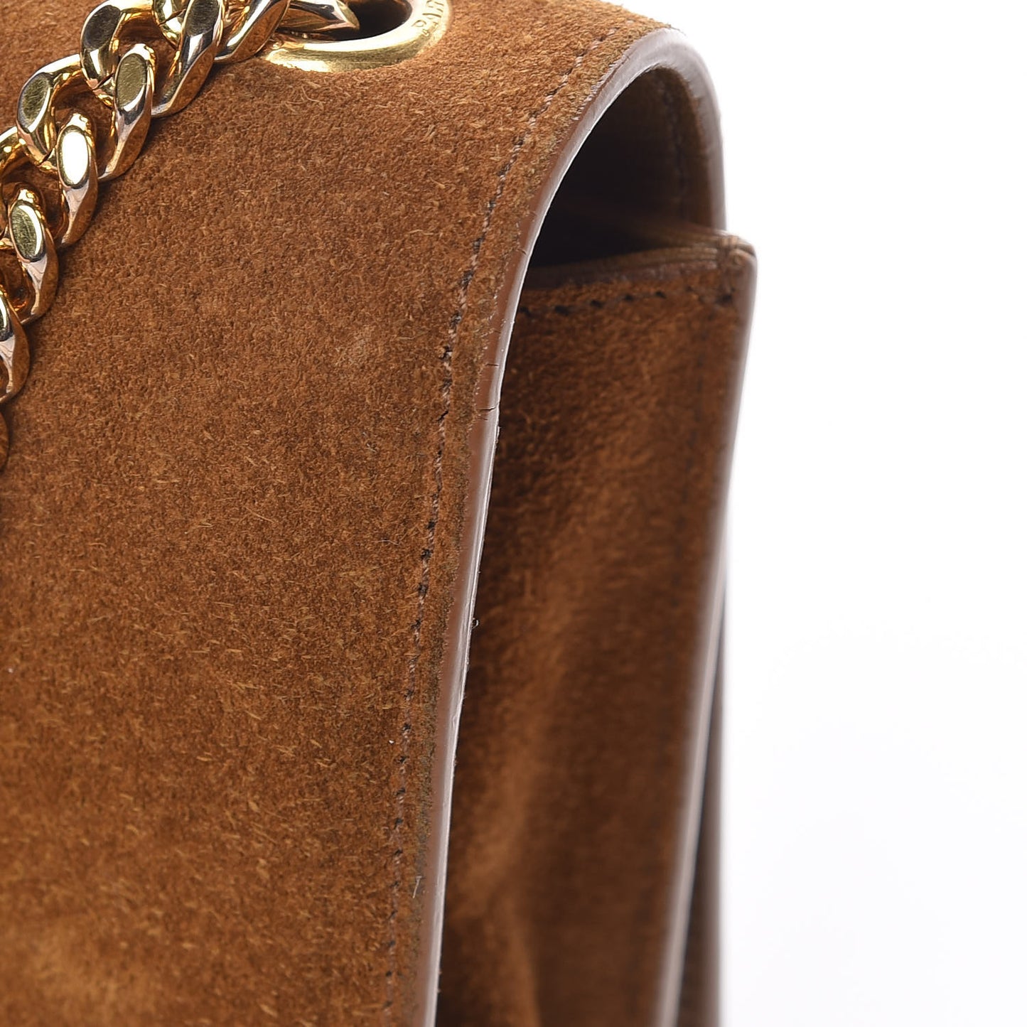 Suede Small Classic Monogram Kate Tassel Satchel Light Ochre