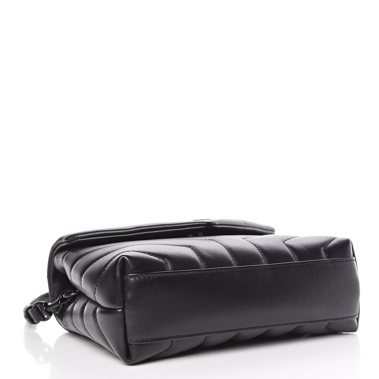 Calfskin Y Quilted Monogram Toy Loulou Crossbody Bag Black