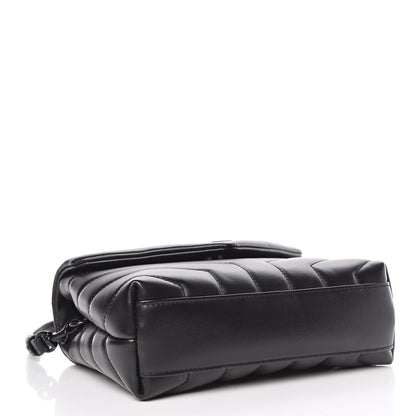 Saint Laurent Calfskin Y Quilted Monogram Toy Loulou Crossbody Bag Black 4 of 10