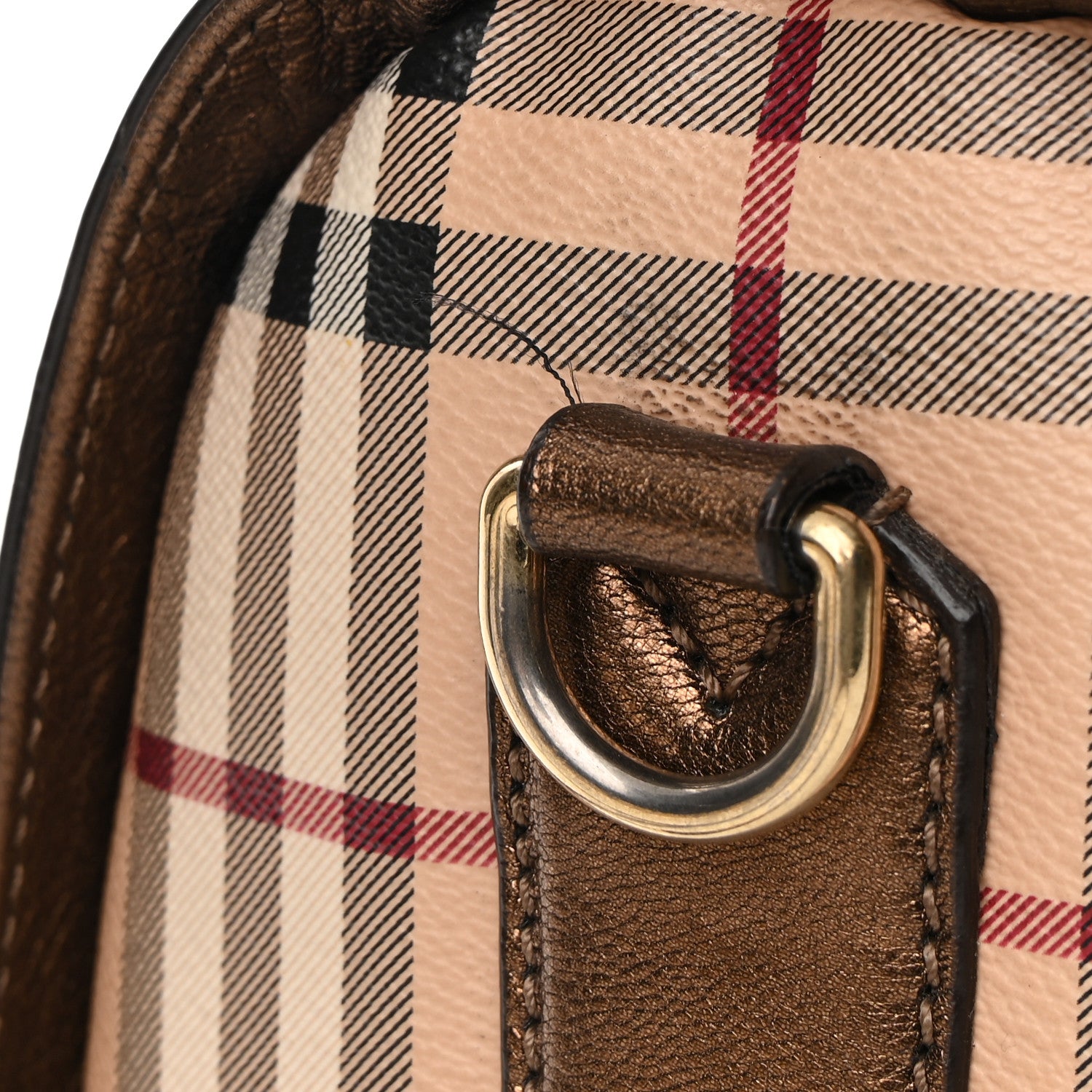 Burberry Haymarket Check Medium Alchester Bowling Bag Bronze 13 of 13