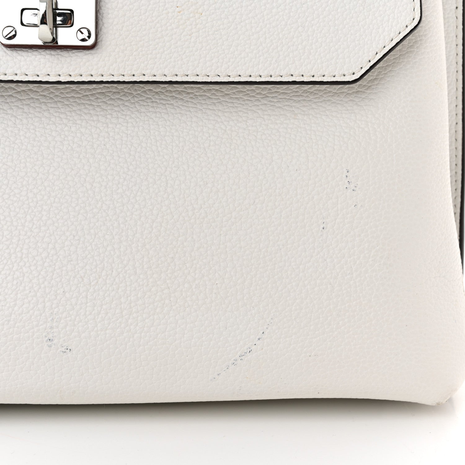 MCM Grained Calfskin Medium Milla Convertible Backpack White Flake 12 of 15
