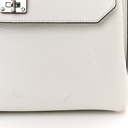 MCM Grained Calfskin Medium Milla Convertible Backpack White Flake 12 of 15