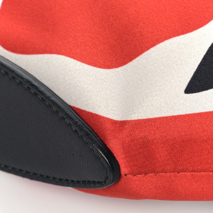 Alexander McQueen Silk Flower Collage De Manta Clutch Red Black White 8 of 8