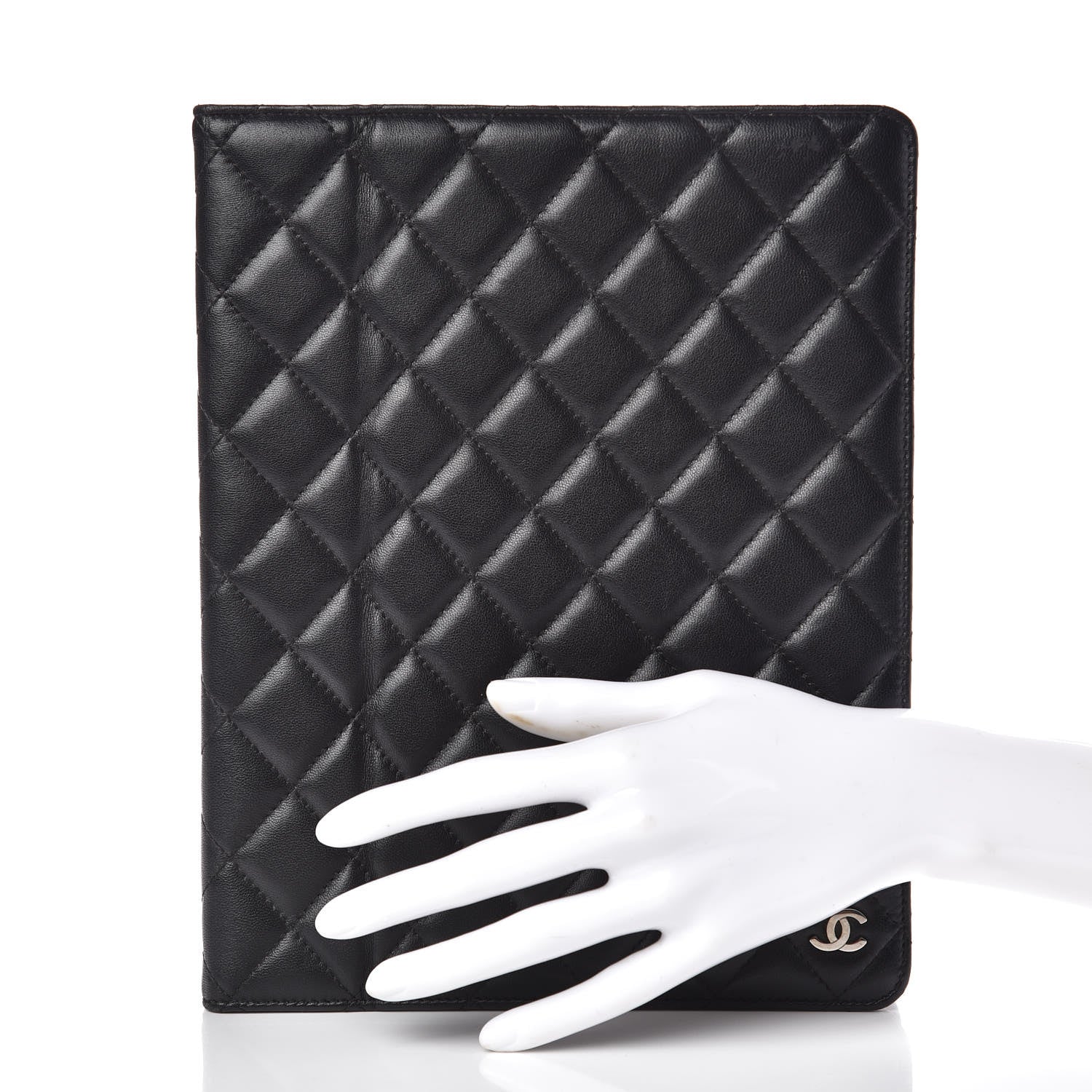 Chanel Lambskin Quilted iPad Case Black 2 of 9
