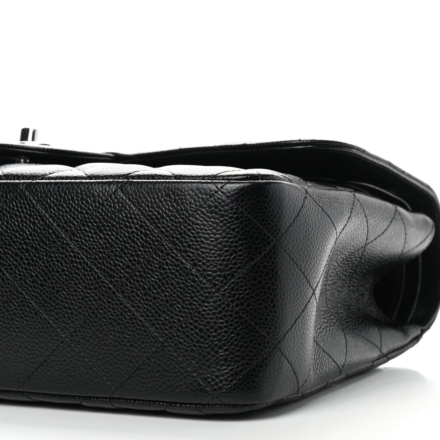 Caviar Quilted Jumbo Double Flap Black